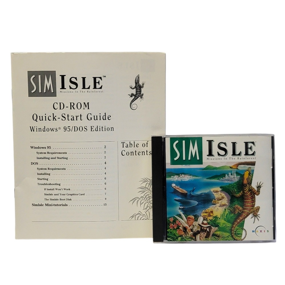 VTG 90s SimIsle Missions In The Rainforest PC‎ Mac CD-ROM Game Maxis 1996